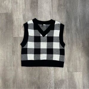 Black and White Sweater Vest